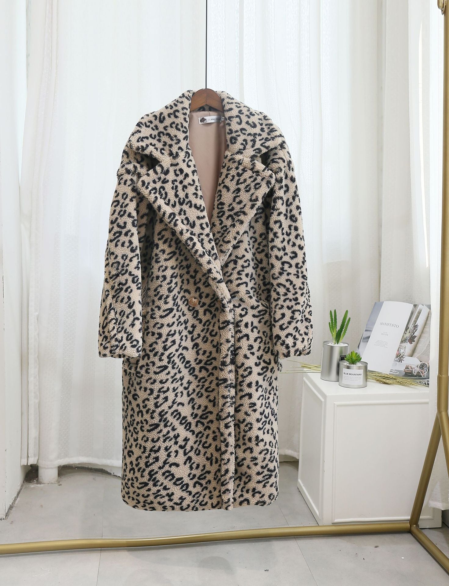 Leopard Print Faux Fur Thick Coat - Kelly Obi New York