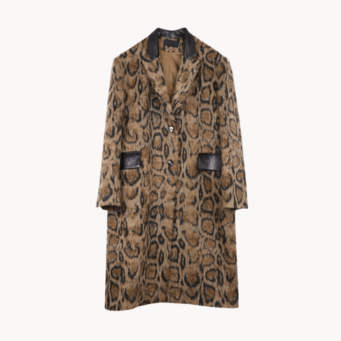 Leopard Print Oversized Long Coat - Kelly Obi New York