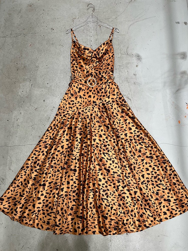 Leopard Split Thigh Dress - Kelly Obi New York