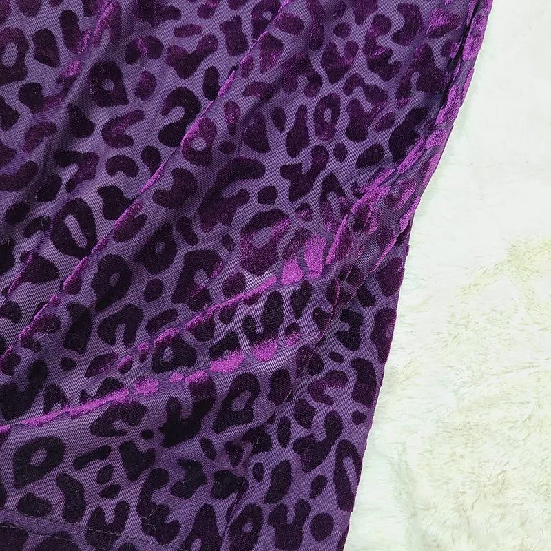 Leopard Velvet Bodycon Midi Dress - Kelly Obi New York