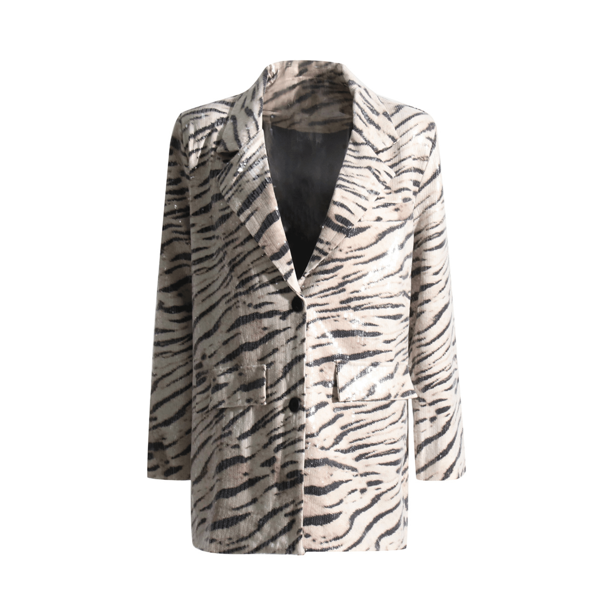 Leopard Zebra Sequined Blazer - Kelly Obi New York