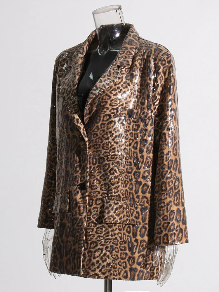 Leopard Zebra Sequined Blazer - Kelly Obi New York