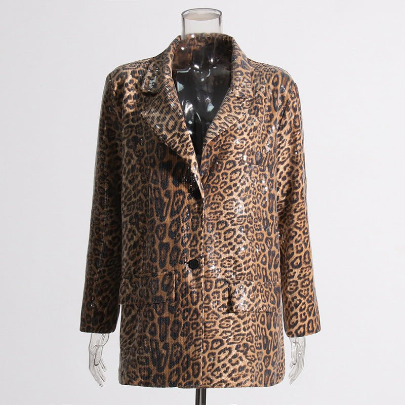 Leopard Zebra Sequined Blazer - Kelly Obi New York