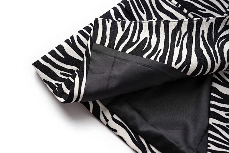 Lion Head Buttons Zebra Blazer - Kelly Obi New York