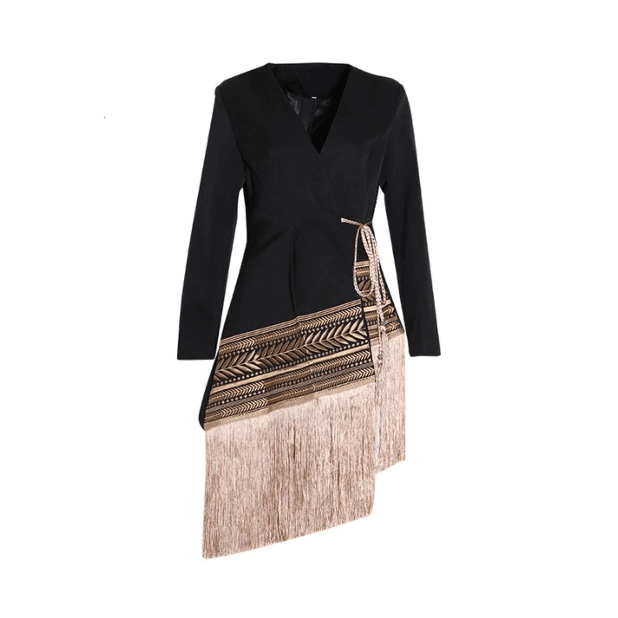 Long Tassels Splice Blazer - Kelly Obi New York