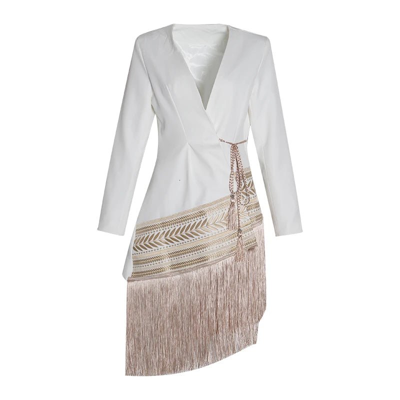 Long Tassels Splice Blazer - Kelly Obi New York