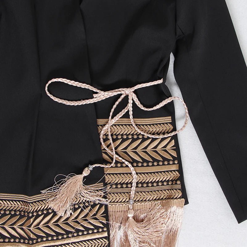 Long Tassels Splice Blazer - Kelly Obi New York