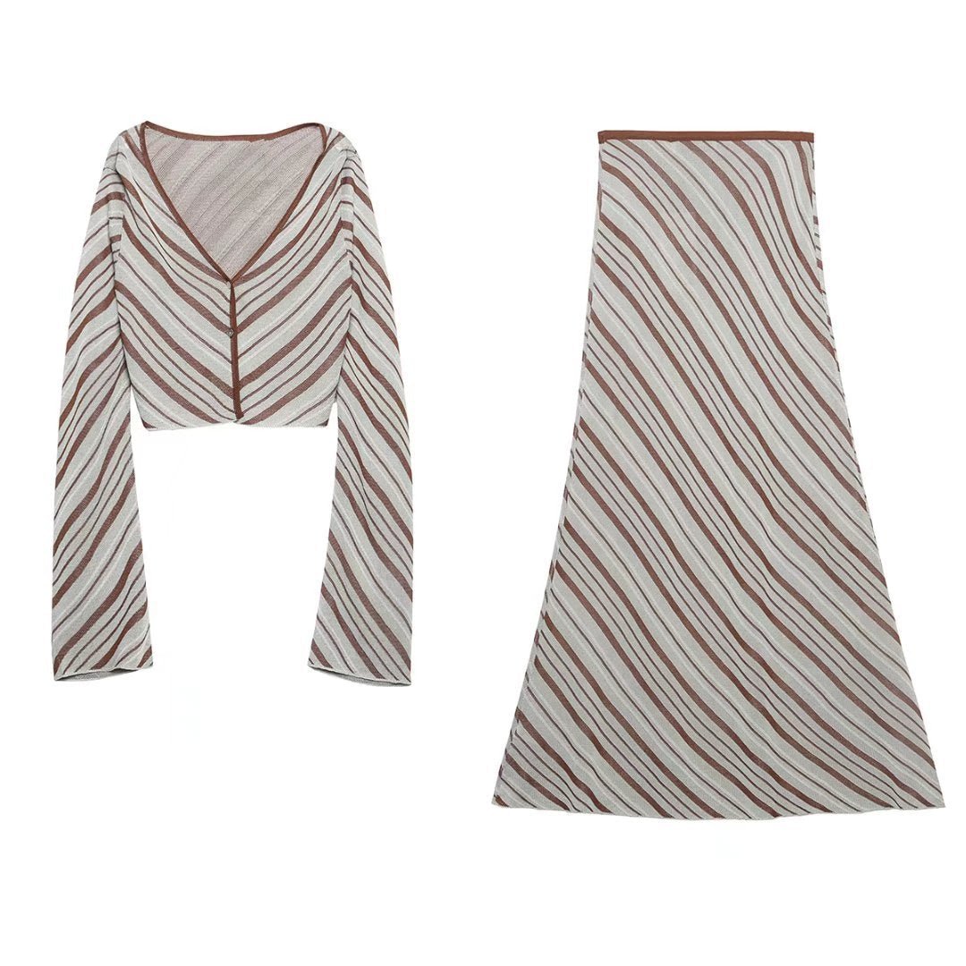 Longa Striped Knit Set - Kelly Obi New York