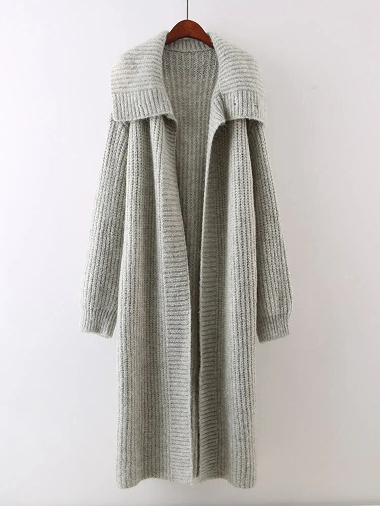 Loose Large Lapel Knit Sweater - Kelly Obi New York