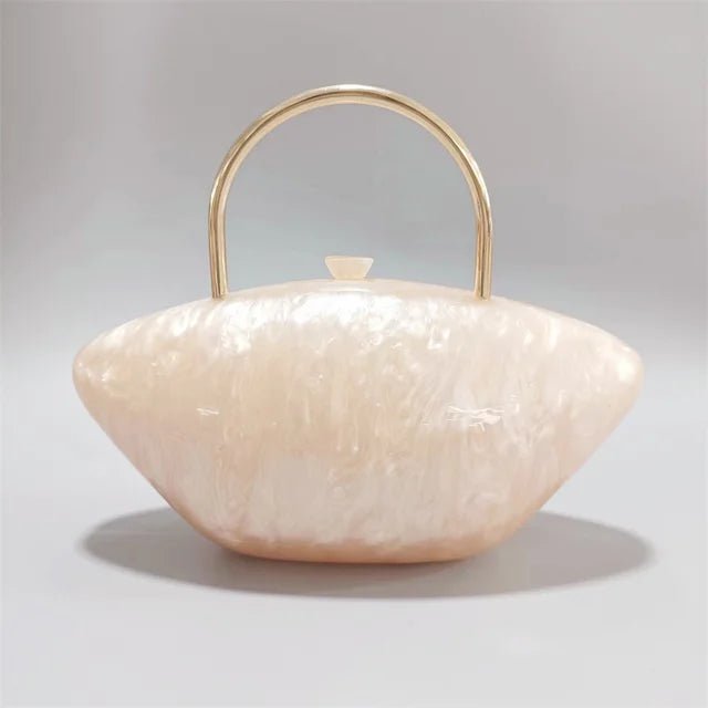 Marbled Acrylic Shell Handbag - Kelly Obi New York