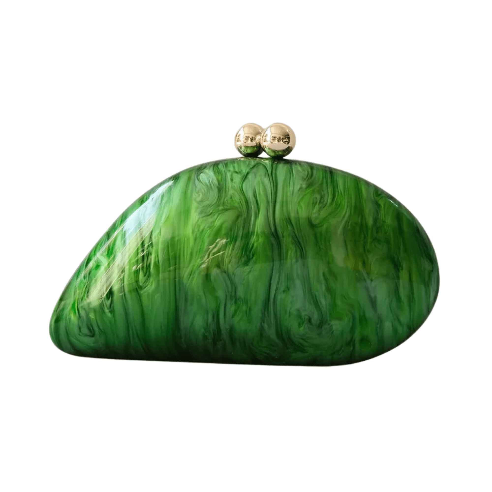 Marbled Green Shell Clutch Bag - Kelly Obi New York