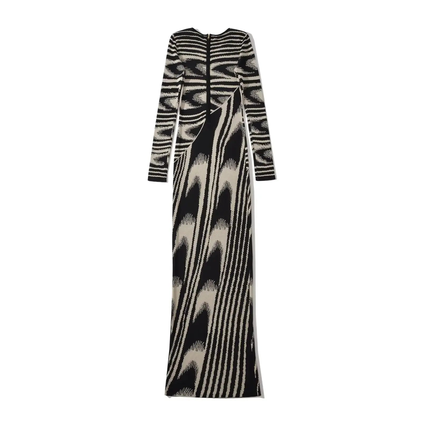 Marbled Jacquard Knitted Long Dress - Kelly Obi New York