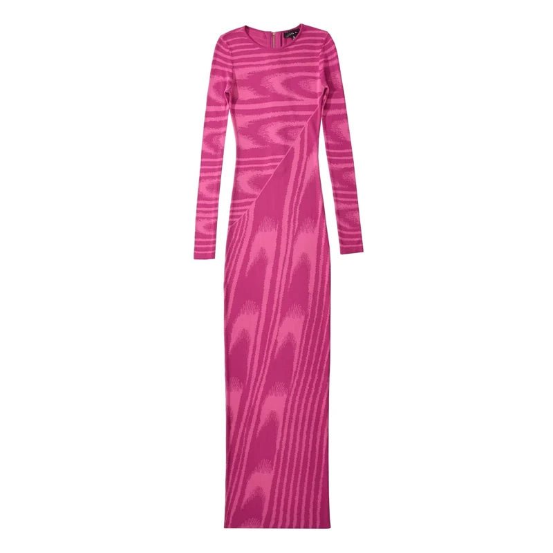 Marbled Jacquard Knitted Long Dress - Kelly Obi New York