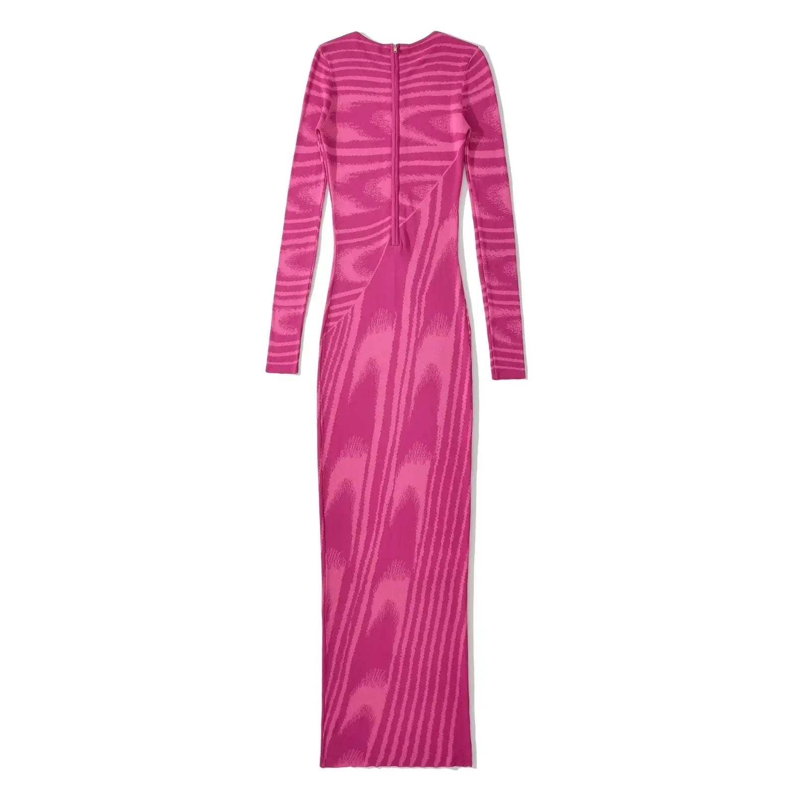 Marbled Jacquard Knitted Long Dress - Kelly Obi New York