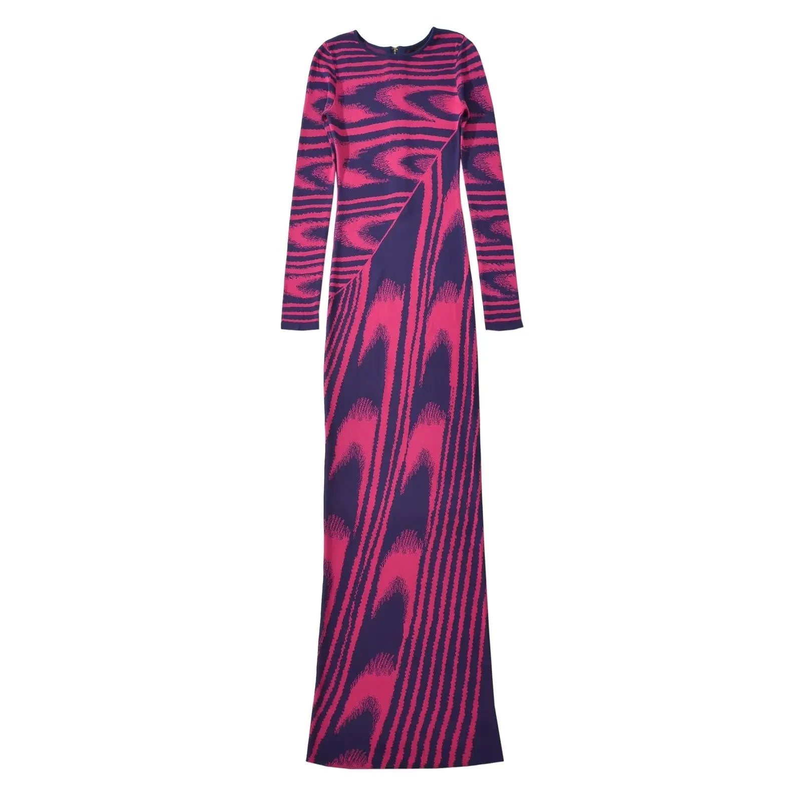 Marbled Jacquard Knitted Long Dress - Kelly Obi New York