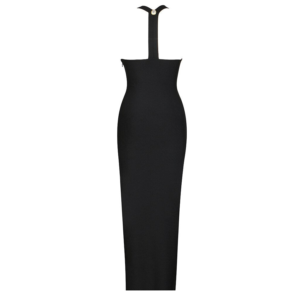 Metal Button Maxi Bandage Dress - Kelly Obi New York