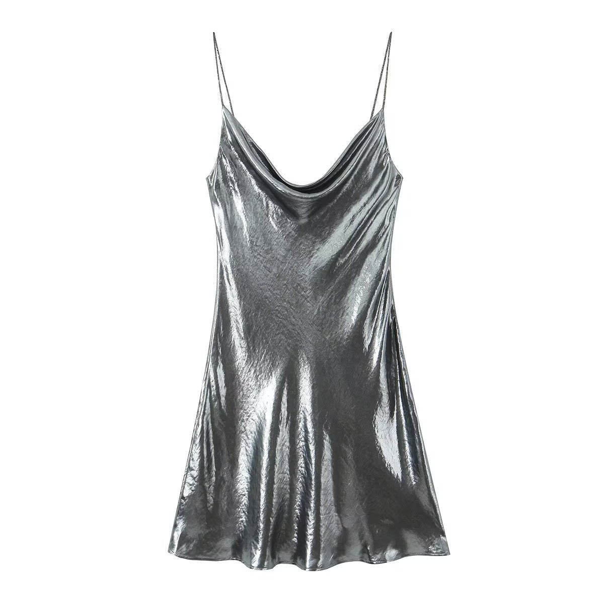 Metallic Backless Midi Dress - Kelly Obi New York