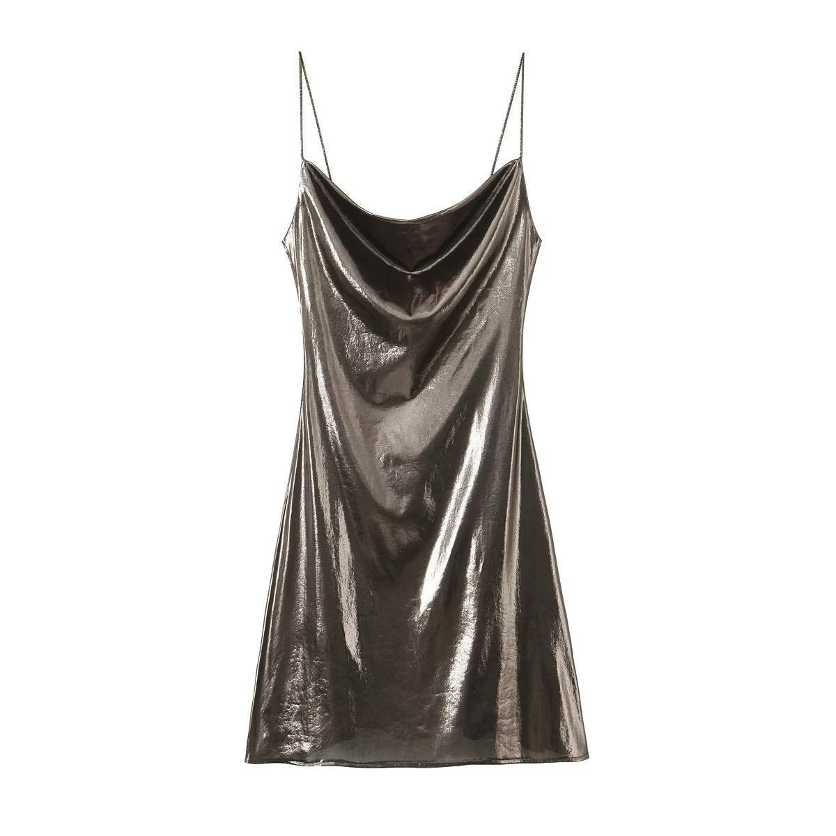 Metallic Backless Midi Dress - Kelly Obi New York