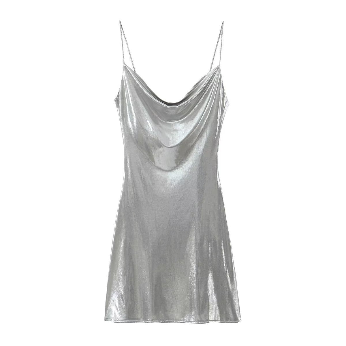 Metallic Backless Midi Dress - Kelly Obi New York