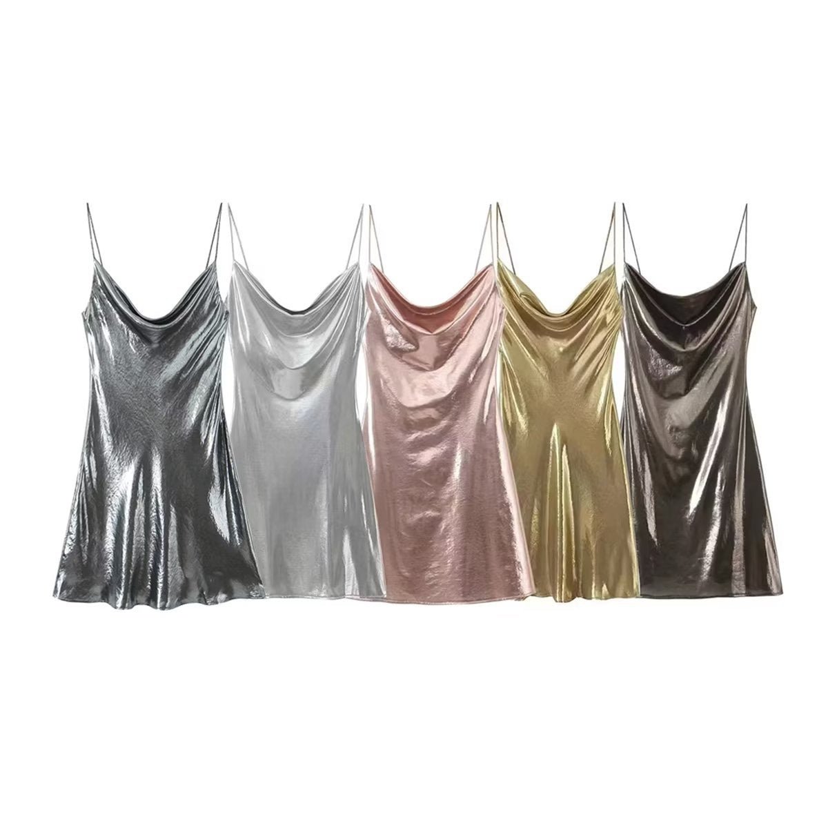 Metallic Backless Midi Dress - Kelly Obi New York