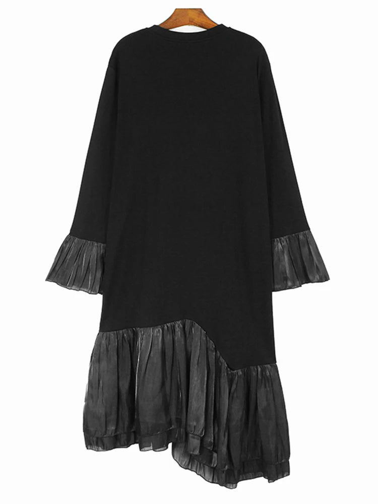 Mid-Calf Pleated Cuffs Hem Dress - Kelly Obi New York