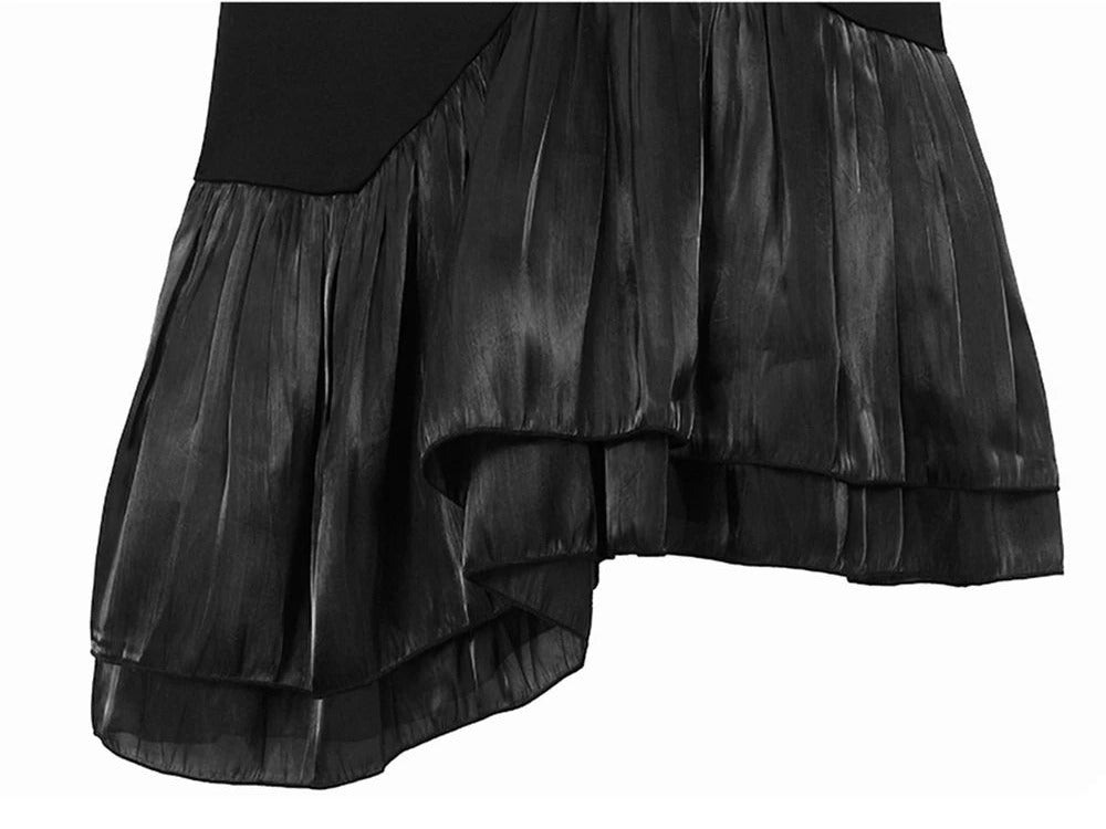 Mid-Calf Pleated Cuffs Hem Dress - Kelly Obi New York