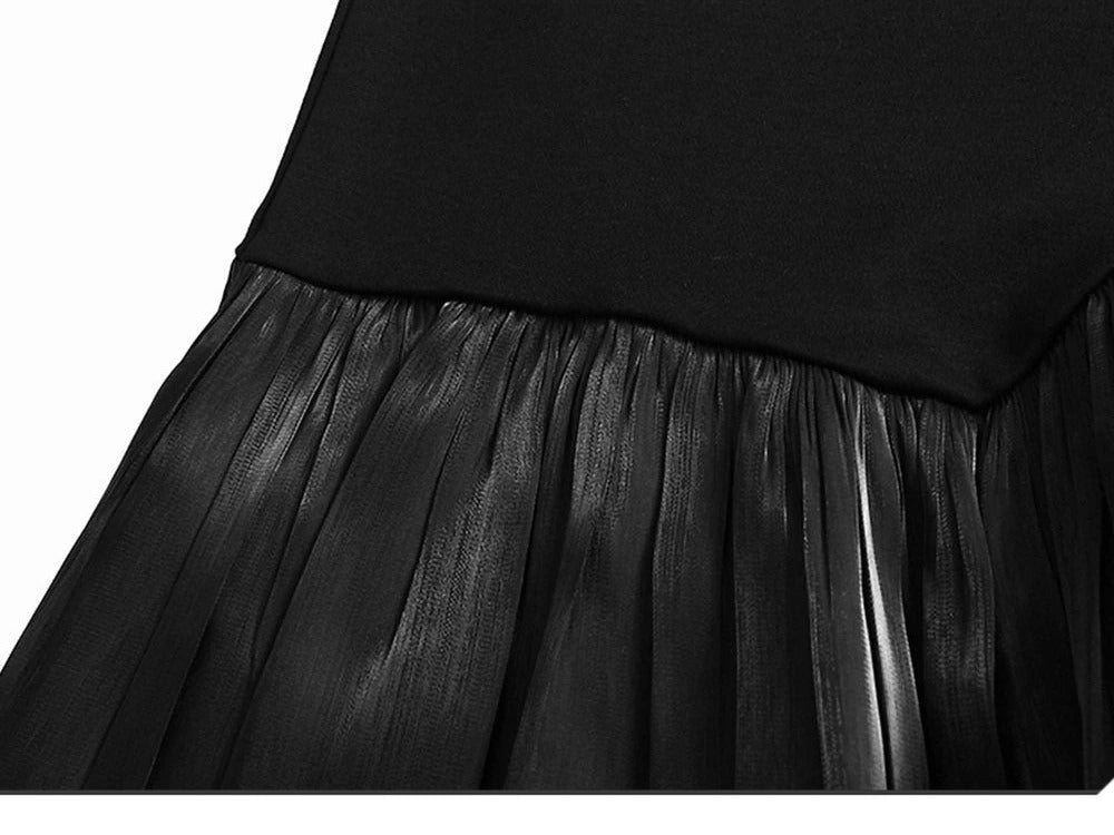 Mid-Calf Pleated Cuffs Hem Dress - Kelly Obi New York