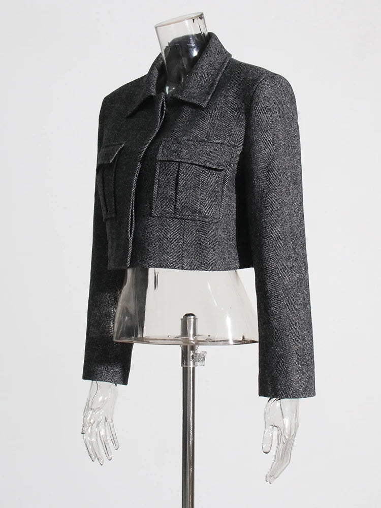 Minimalist Hidden Buttons Cropped Jacket - Kelly Obi New York