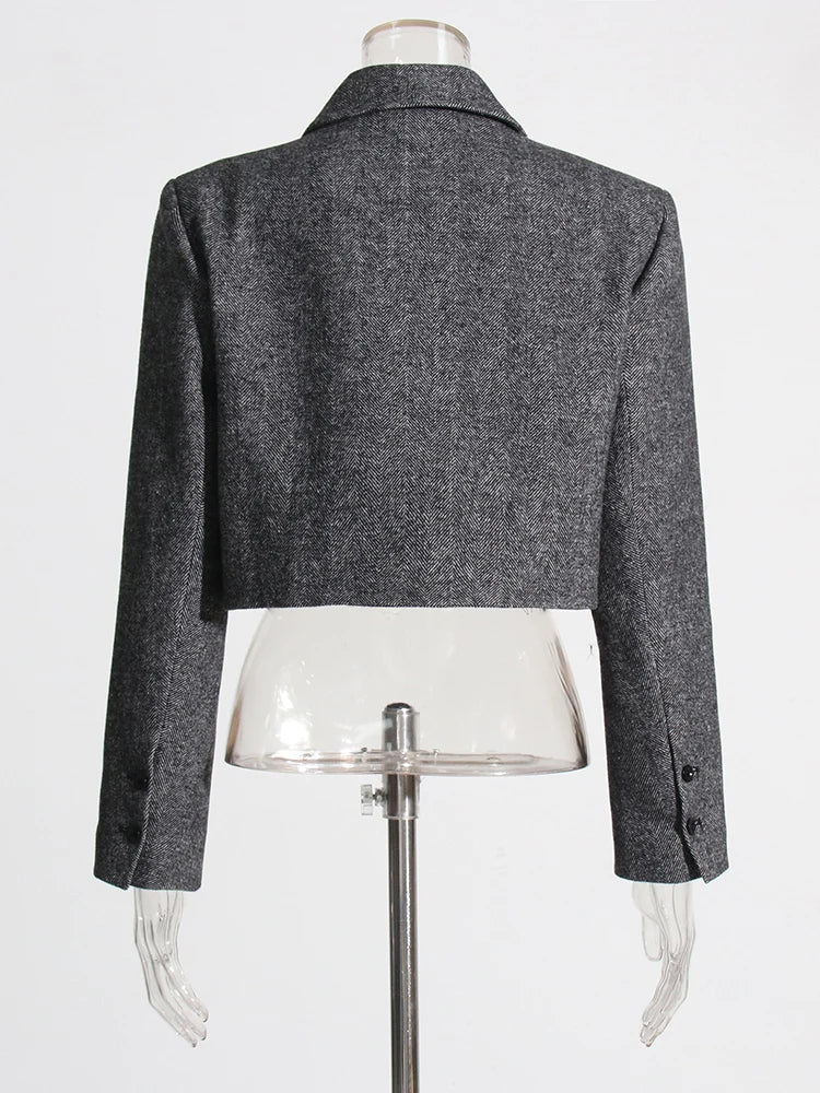 Minimalist Hidden Buttons Cropped Jacket - Kelly Obi New York