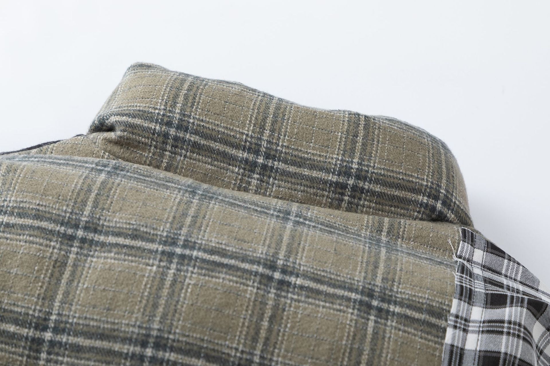 Mixed Plaid Turtleneck Padded Jacket - Kelly Obi New York