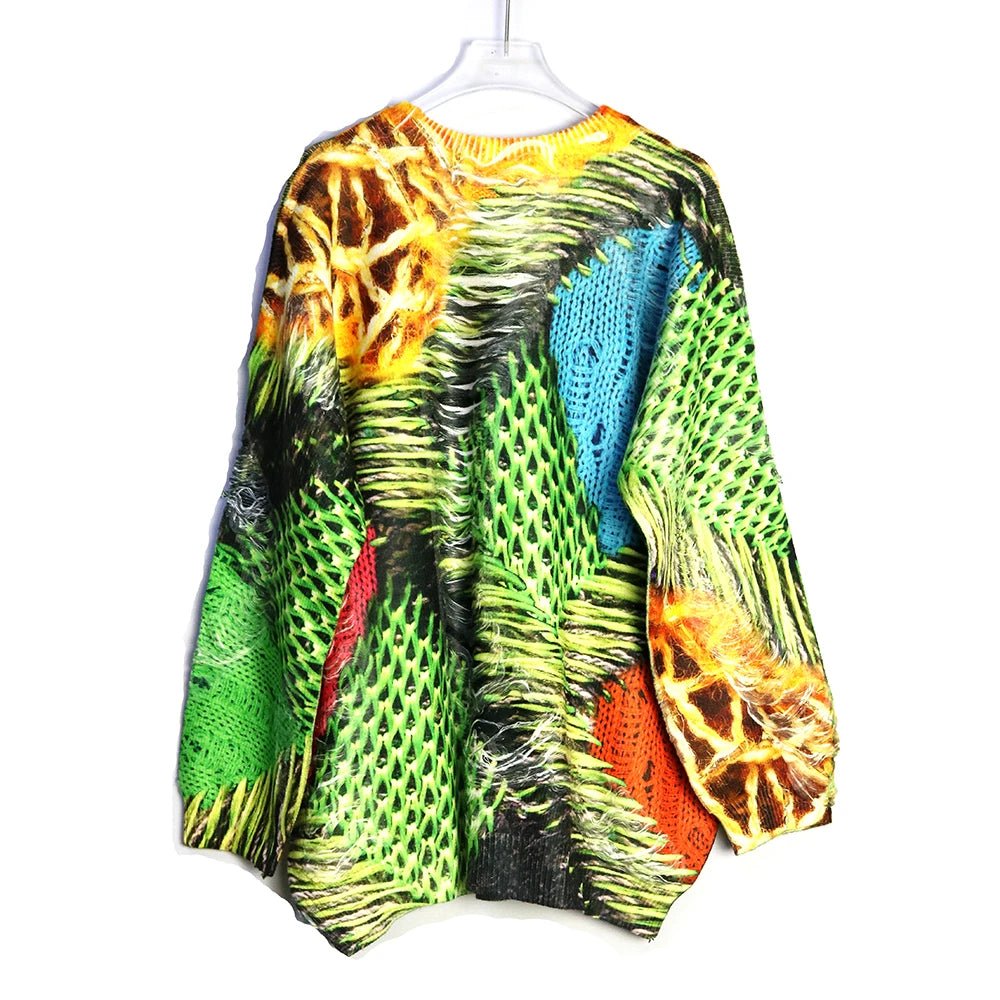 Mock Knit Prints Sweater - Kelly Obi New York