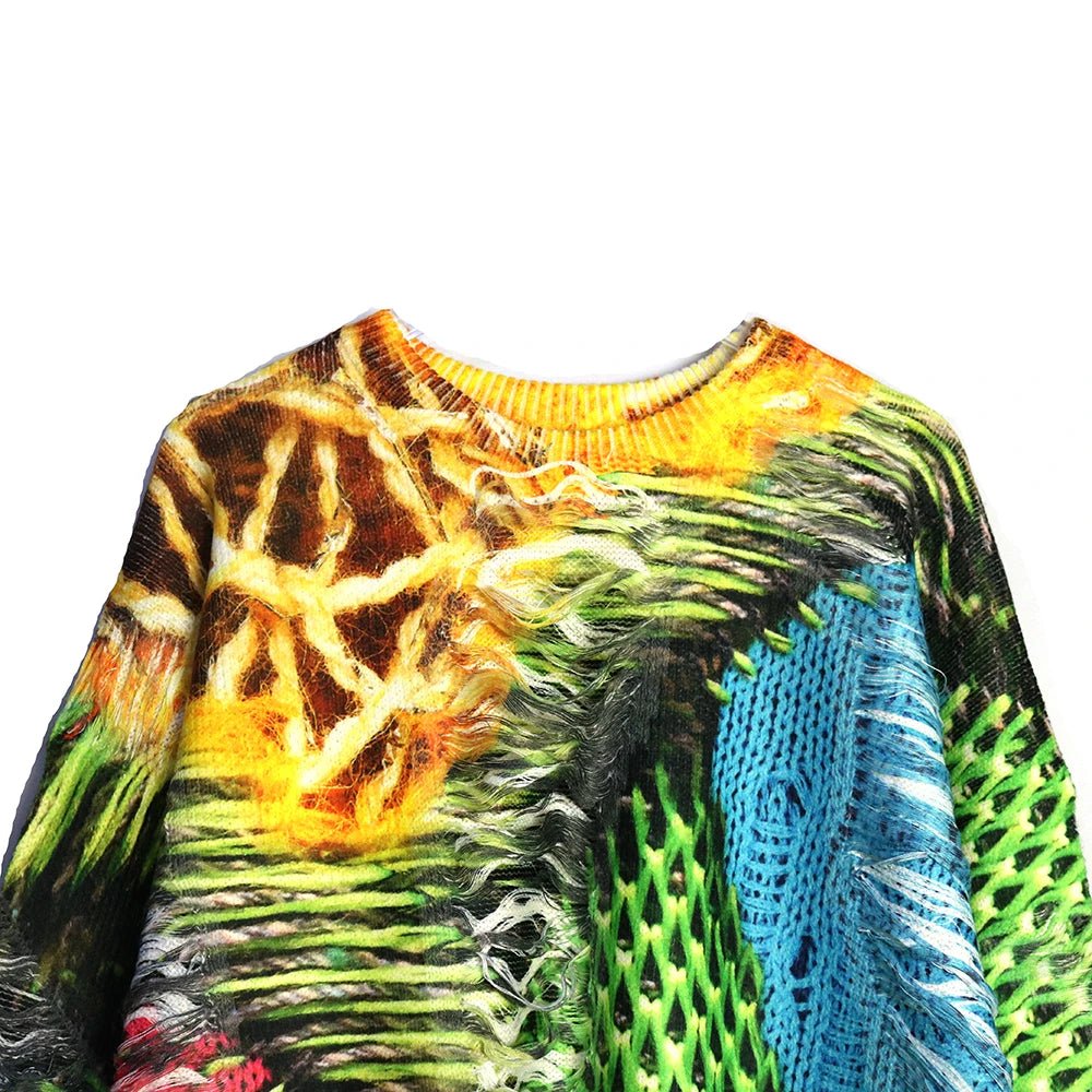 Mock Knit Prints Sweater - Kelly Obi New York