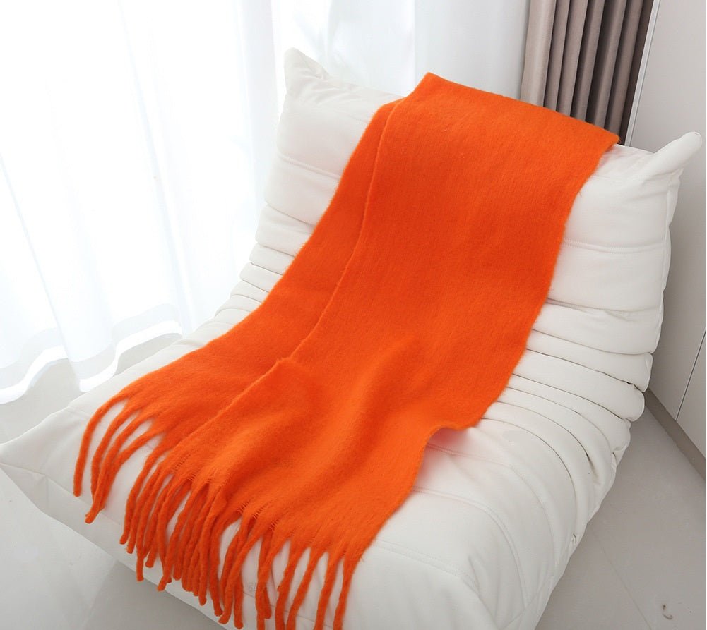 Mohair Braided Tassel Thick Scarf - Kelly Obi New York