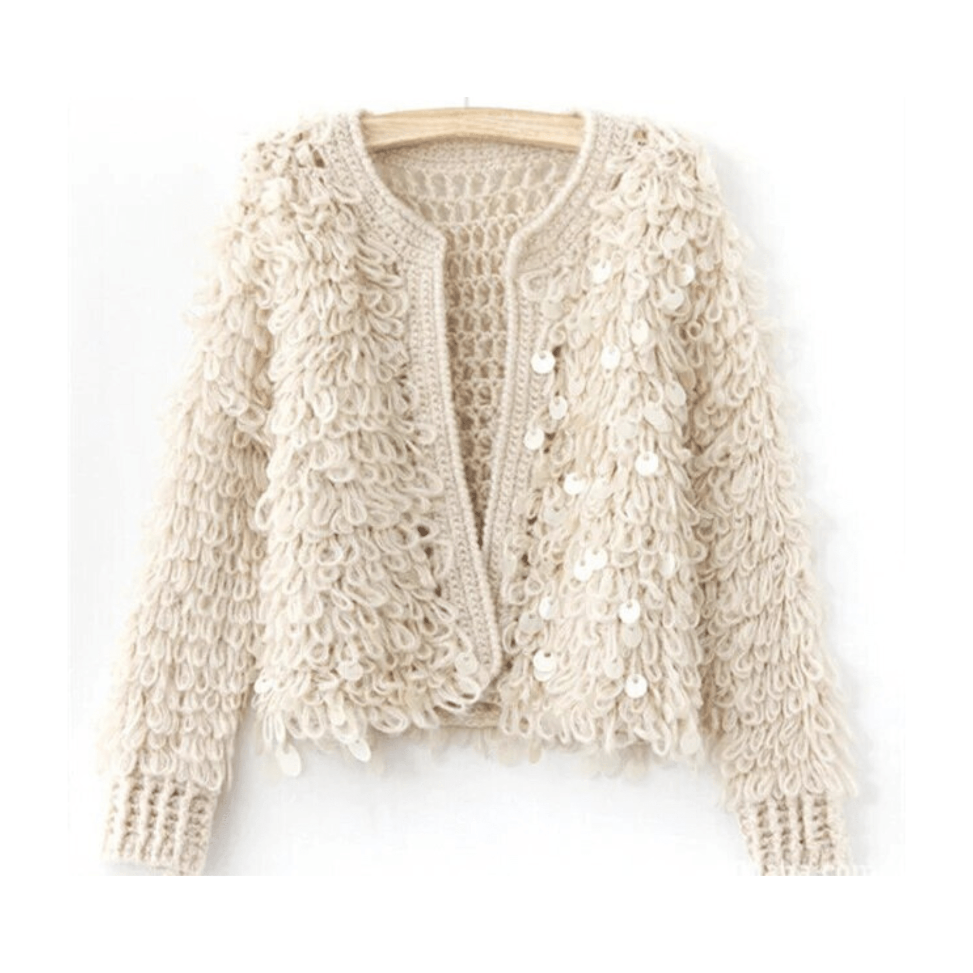 Mohair Sequined Tricot Knit Jacket - Kelly Obi New York