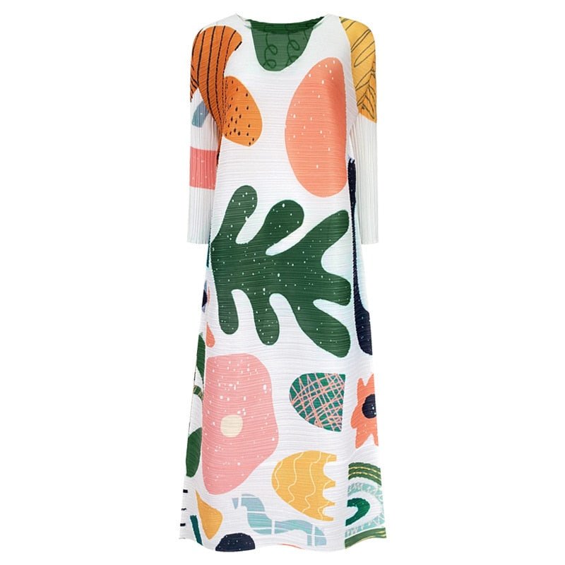 Monstera Pleated Dress - Kelly Obi New York