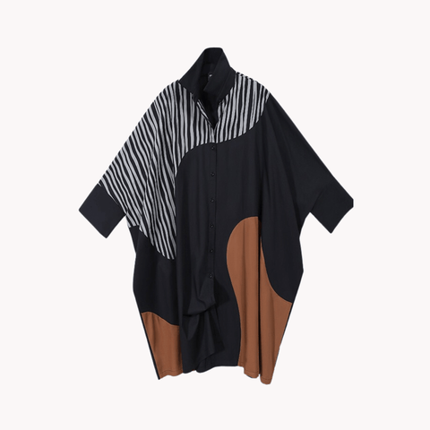 Multi Print Bat Sleeve Shirt Dress - @jariatudanita - Kelly Obi New York