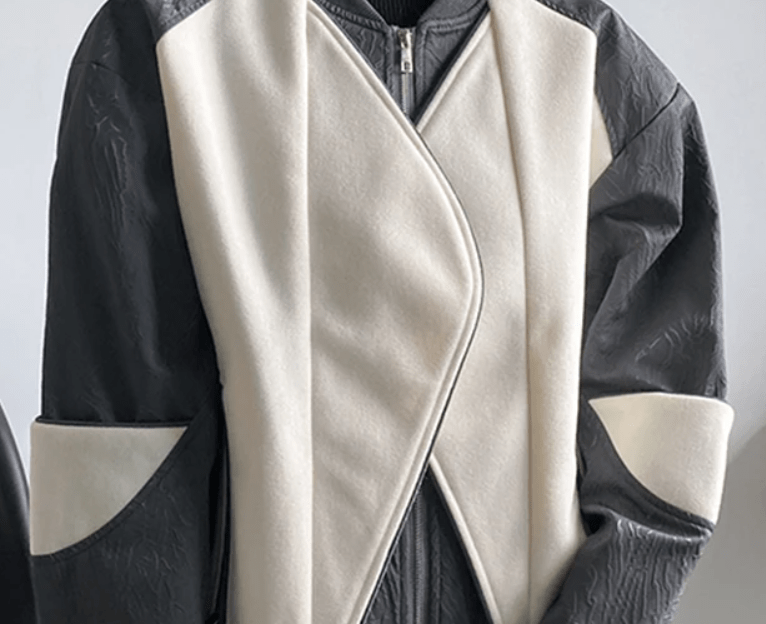 Multi Textured Spliced Loose Jacket - Kelly Obi New York