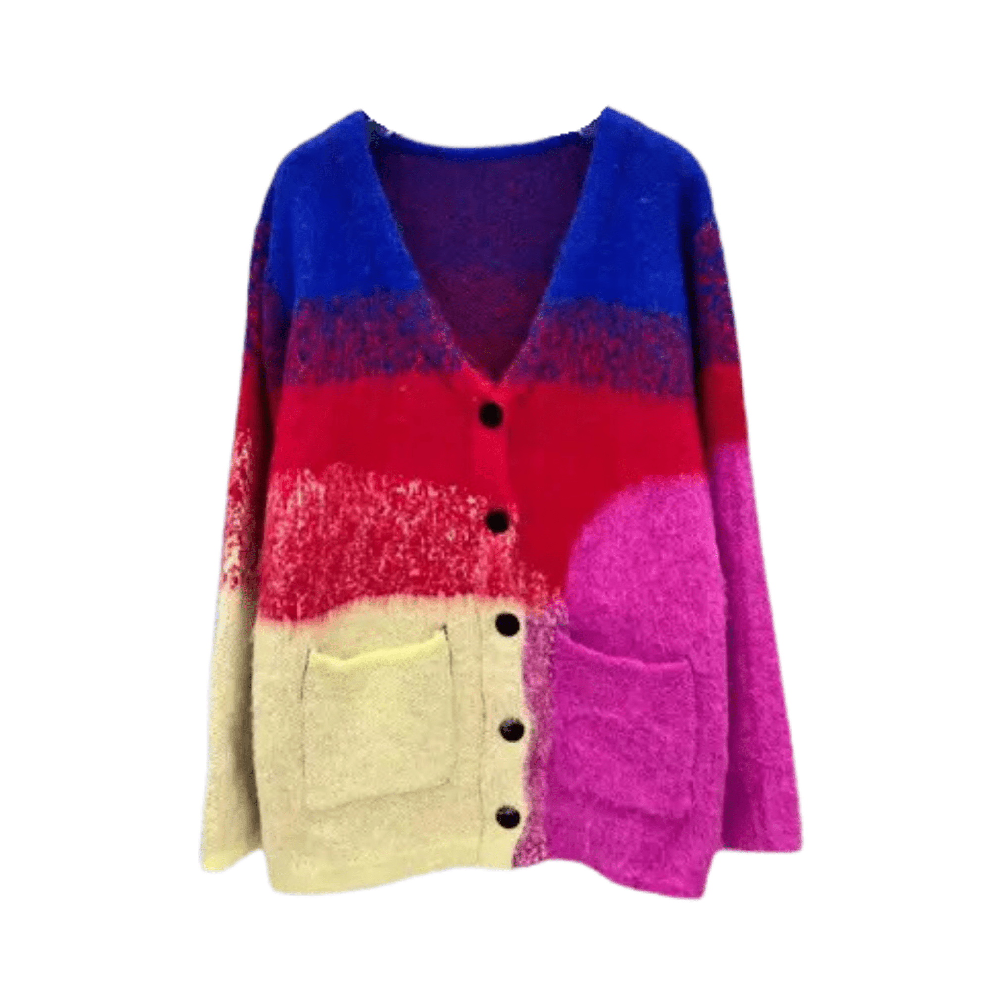 Multicolor Patch Pockets Knit Cardigan - Kelly Obi New York