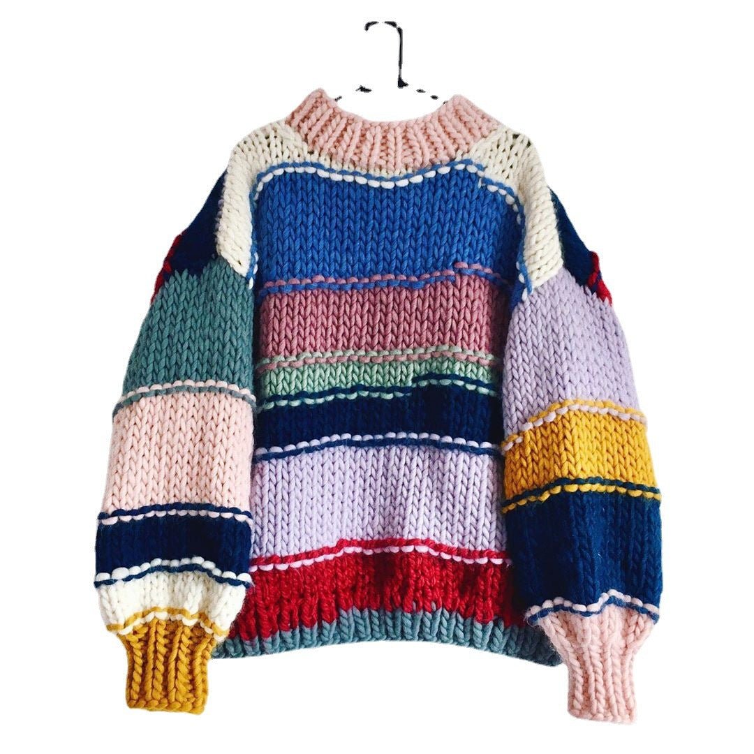 Multicolor Stripes Knit Sweater - Kelly Obi New York