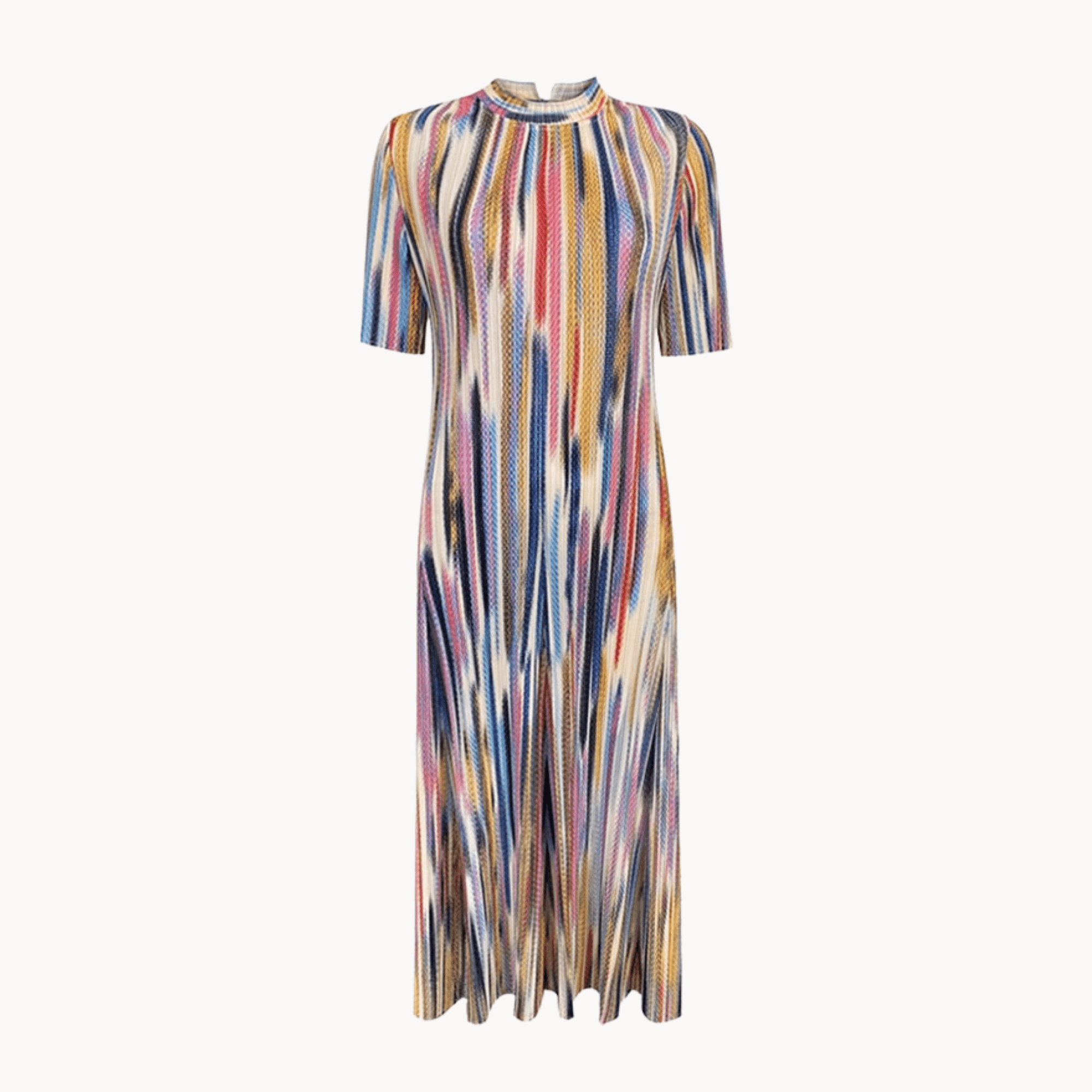 Multicolor Stripes Pleated Dress - Kelly Obi New York