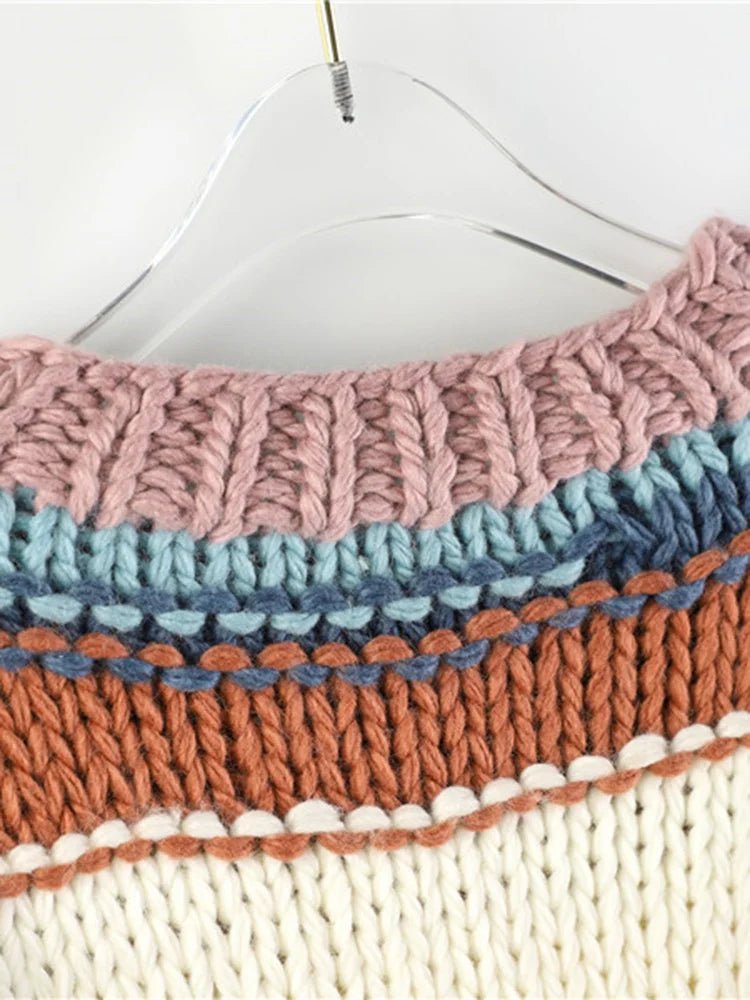 Multicolor Stripes Round Neck Sweater - Kelly Obi New York