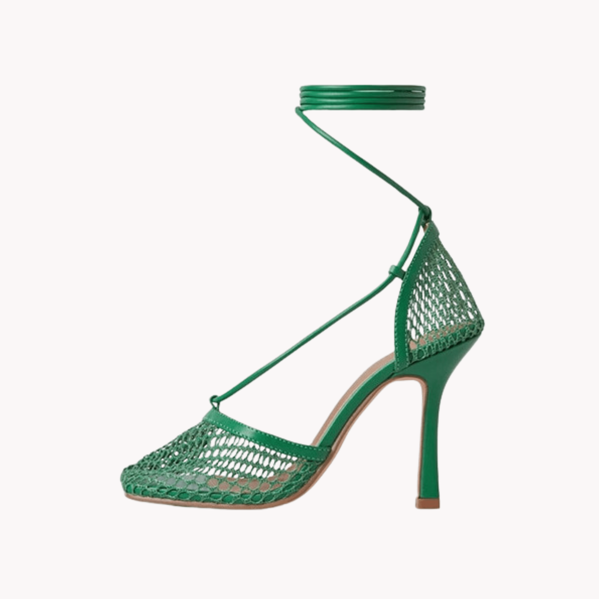 Netted Tie Up Heels - Kelly Obi New York