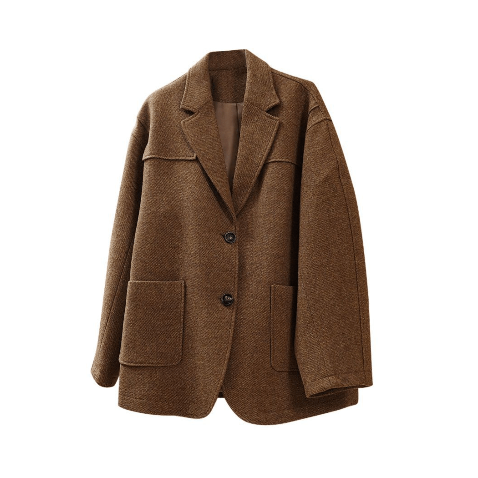 Notch Lapel Loose Wool Jacket - Kelly Obi New York