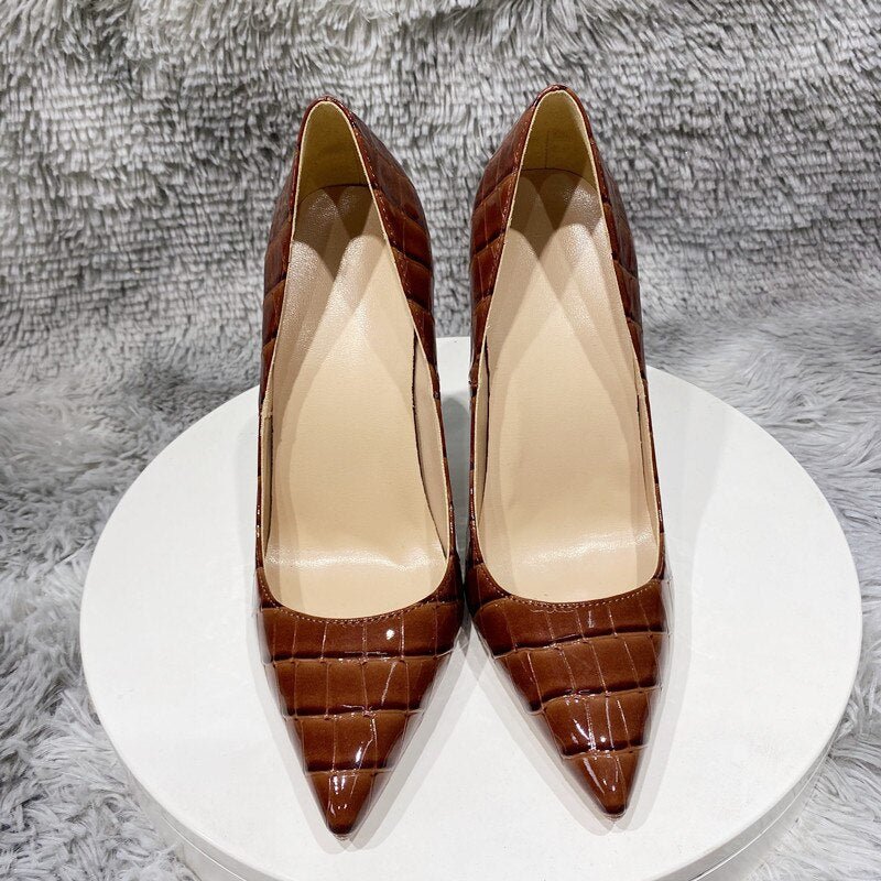 Nude Tone Snakeskin Pumps - Kelly Obi New York