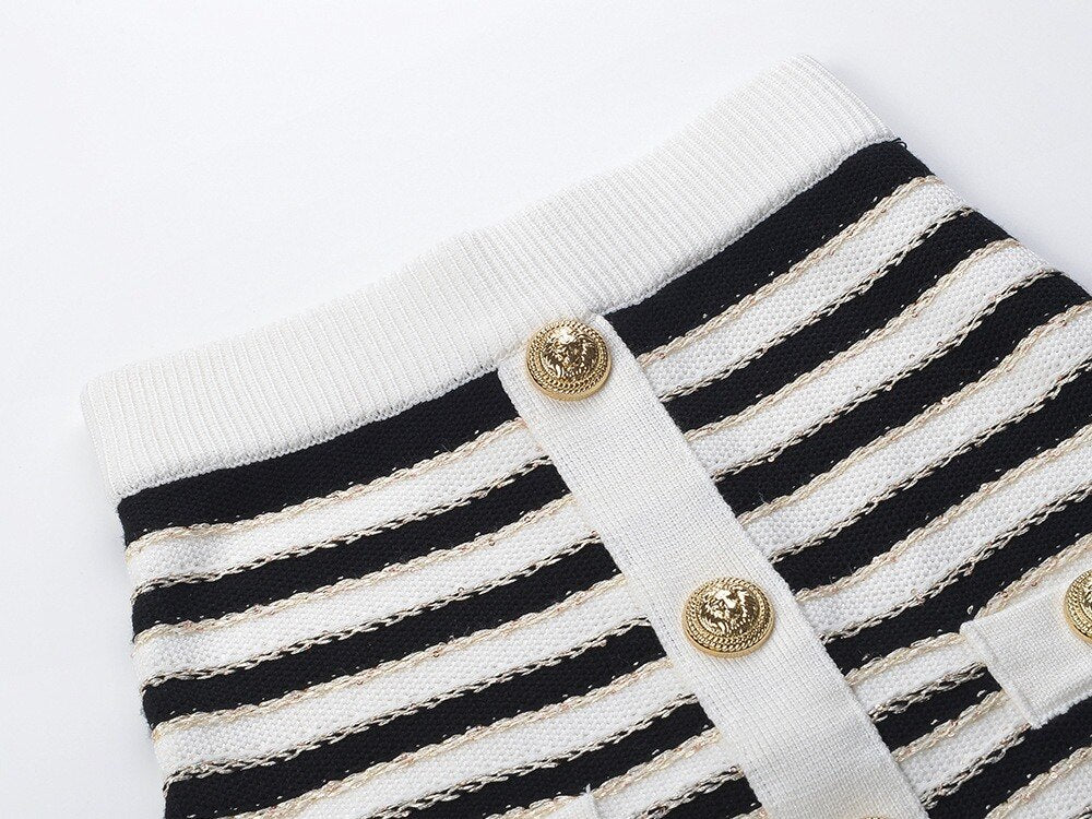 O Neck Striped Set - Kelly Obi New York