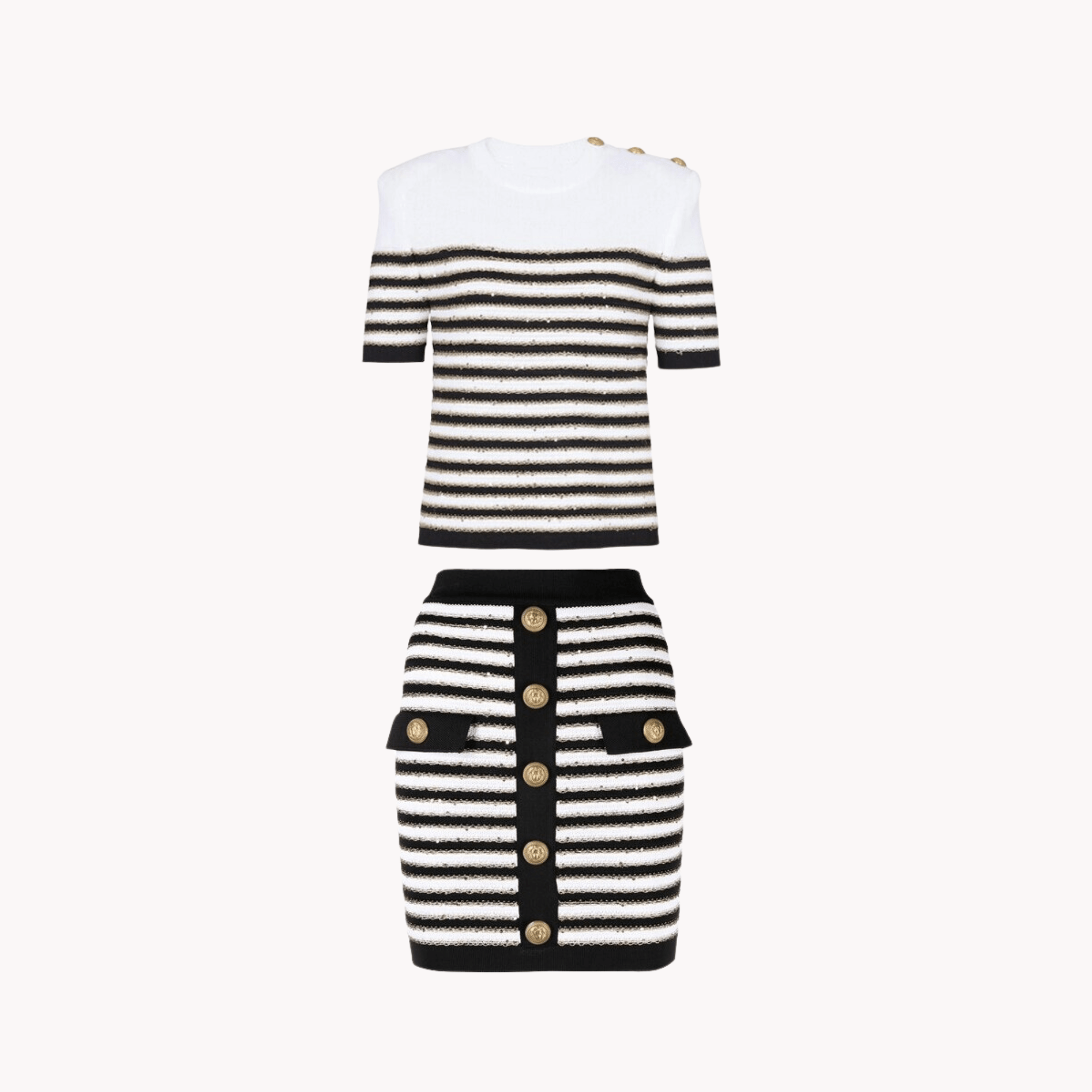 O Neck Striped Set - Kelly Obi New York