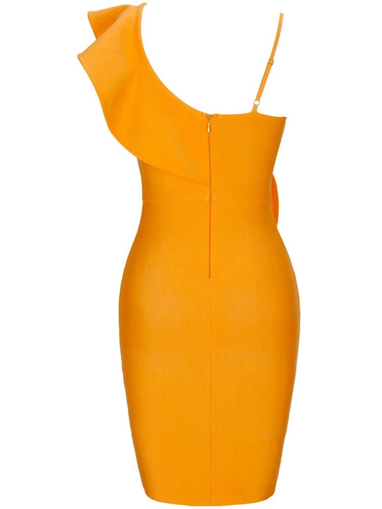 Oblique Ruffles Sleeveless Cocktail Dress - Kelly Obi New York