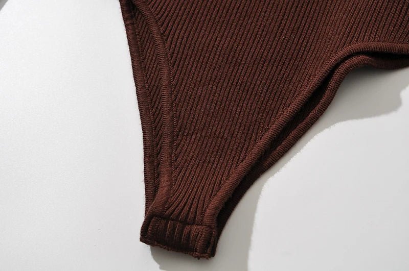 Contoured Ribbed Boatneck Knit Bodysuit