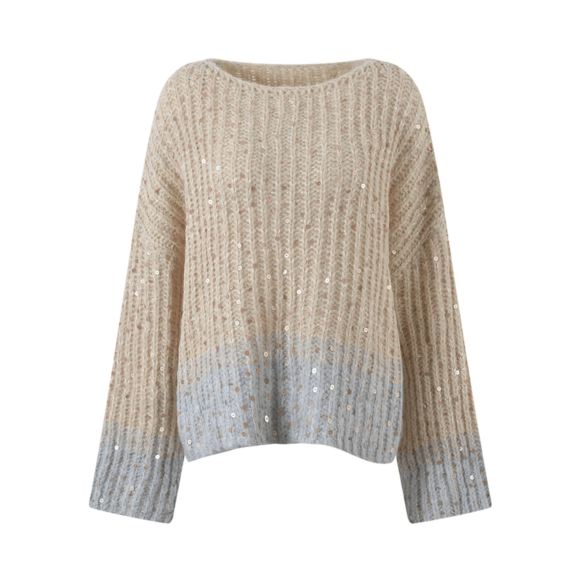 Ombre Sequined Knit Wool Sweater - Kelly Obi New York