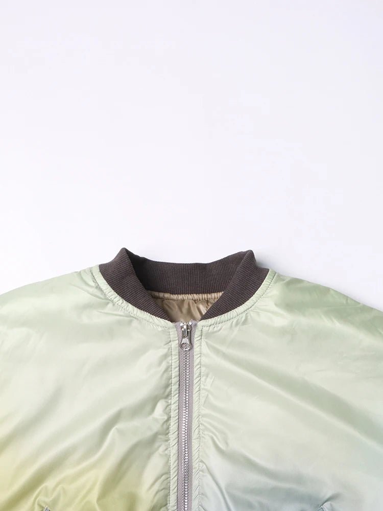 Ombre Yellow Zip-Up Cropped Jacket - Kelly Obi New York